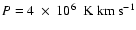 $P = 4 ~\times~ 10^6~\ensuremath{~ \ensuremath{{\rm K~km~s^{-1}}}} $