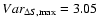 $Var_{\Delta S,\max} = 3.05$