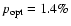 $p_{\rm opt}=1.4\%$