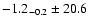 $-1.2_{-0.2}\pm 20.6$