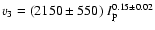 $v_3=(2150\pm550)~I_{\rm p}^{0.15\pm0.02}$