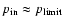 $p_{\rm in} \approx {p_{\rm limit}}$