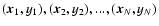 $({\vec x}_1,y_1),({\vec x}_2,y_2),...,({\vec x}_N,y_N)$