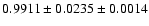$0.9911\pm0.0235\pm0.0014$