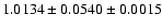 $1.0134\pm0.0540\pm0.0015$