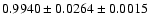 $0.9940\pm0.0264\pm0.0015$
