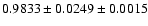 $0.9833\pm0.0249\pm0.0015$