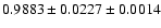 $0.9883\pm0.0227\pm0.0014$