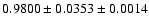 $0.9800\pm0.0353\pm0.0014$