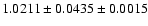 $1.0211\pm0.0435\pm0.0015$
