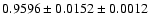 $0.9596\pm0.0152\pm0.0012$