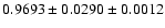 $0.9693\pm0.0290\pm0.0012$