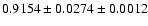 $0.9154\pm0.0274\pm0.0012$