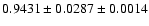 $0.9431\pm0.0287\pm0.0014$