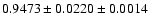 $0.9473\pm0.0220\pm0.0014$