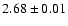$ 2.68 \pm 0.01 $