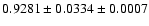 $0.9281\pm0.0334\pm0.0007$
