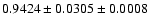 $0.9424\pm0.0305\pm0.0008$