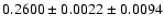 $0.2600\pm0.0022\pm0.0094$