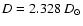 $ D = 2.328 ~ D_\odot $