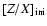 $[Z/X]_{\rm ini} $