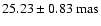 $ \rm 25.23 \pm 0.83 ~ mas $