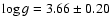 $ \log g = 3.66 \pm 0.20 $