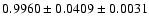 $0.9960\pm0.0409\pm0.0031$