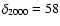 $\delta _{2000} = 58$