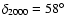 $\delta _{2000} = 58^{\circ }$