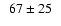 $ \phantom{0} 67\pm25 \phantom{0} $