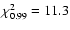 $\chi^2_{0.99}=11.3$