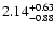 $\rm 2.14^{+0.63}_{-0.88}$