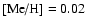 $\mbox{[Me/H]}=0.02$