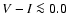 $V-I\la 0.0$