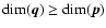 $\dim(\vec{q}) \ge \dim(\vec{p})$