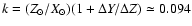 $k=(Z_\odot/X_\odot)(1+\Delta Y/\Delta Z)\simeq 0.094$