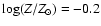$\log(Z/Z_\odot)=-0.2$