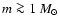 $m \ga 1~M_\odot$