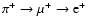 $\pi^+ \rightarrow \mu^+ \rightarrow {\rm e}^+$