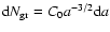 ${\rm d}N_{\rm gr} = C_0 a^{-3/2} {\rm d}a$