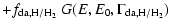 $\displaystyle + f_{\rm da, H/H_{2}} \; G(E, E_0, \Gamma_{\rm da, H/H_2})$