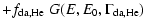 $\displaystyle + f_{\rm da, He} \; G(E, E_0, \Gamma_{\rm da, He})$