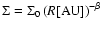 $\Sigma=\Sigma_0 \left( R [\hbox{AU}] \right)^{-\beta}$