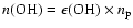$n({\rm OH}) = \epsilon({\rm OH}) \times
n_{\rm p}$