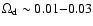 $\Omega_{\rm d} \sim
0.01{-}0.03$