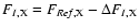 $F_{I, {\rm X}} = F_{{\it Ref},{\rm X}} - \Delta F_{I, {\rm X}}$