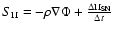 $S_{\Pi}=-\rho\nabla\Phi+\frac{\Delta \Pi_{\rm SN}}{\Delta t}$
