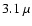 $3.1~\mu$