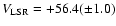$V_{\rm LSR} = +56.4(\pm1.0)$